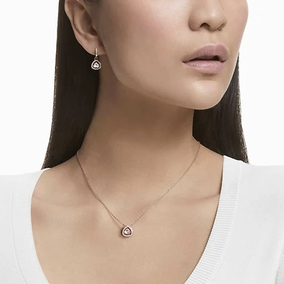 Una Angelic set, Set (2), Triangle cut, Pink, 18K rose gold finish