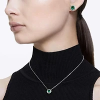 Una Angelic set, Set (2), Round cut, Green, Rhodium plated