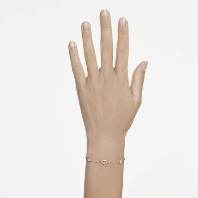 Symbolica bracelet, Round cut, Moon, White, Mixed plating
