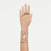 Imber oval watch, Swiss Made, Metal bracelet, Gold tone, Gold-tone finish