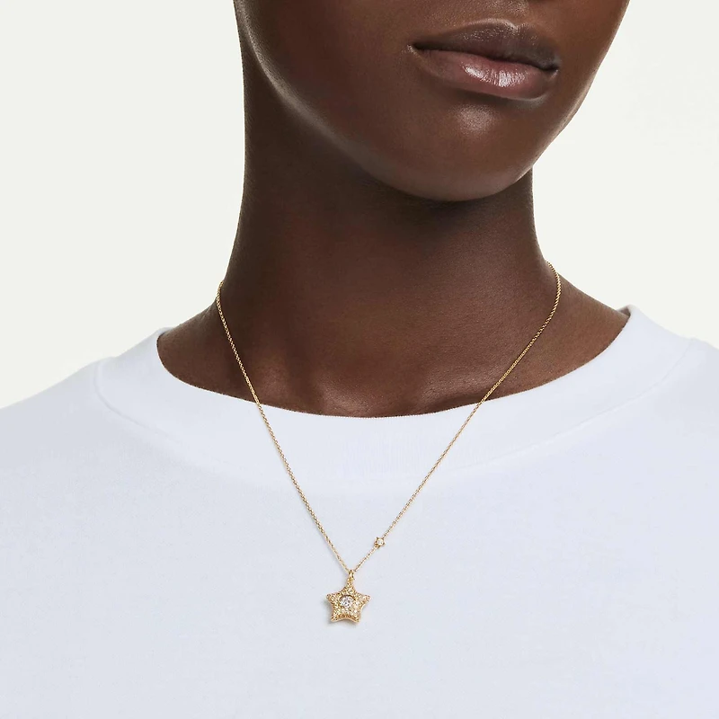 Sublima pendant, Round cut, Star, Multicoloured, 18K gold finish
