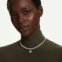 Sublima charm, Round cut, Star, Yellow, 18K gold finish