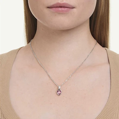 Chroma pendant, Mixed cuts, Pink, Rhodium plated