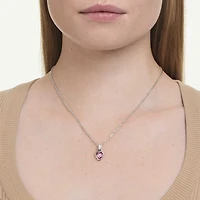 Chroma pendant, Mixed cuts, Pink, Rhodium plated