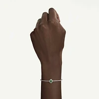 Una Angelic bangle, Mixed cuts, Green, Rhodium plated