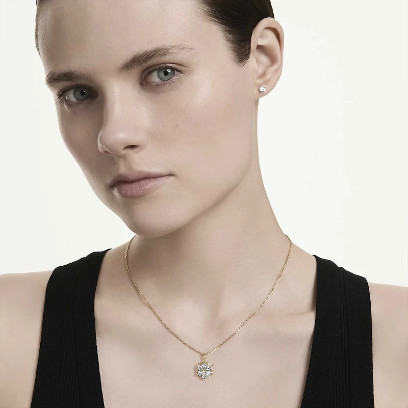Magic set, Set (2), Mixed cuts, Snowflake, White, 18K gold finish