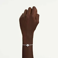 Sublima bracelet, Round cut, Star, White, Rhodium plated