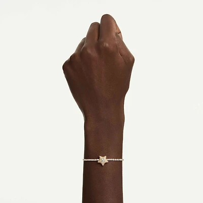 Sublima bracelet, Round cut, Star, Multicolored, 18K gold finish