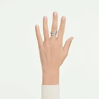Vienna ring, Mixed cuts, Swan, White, Rhodium plated