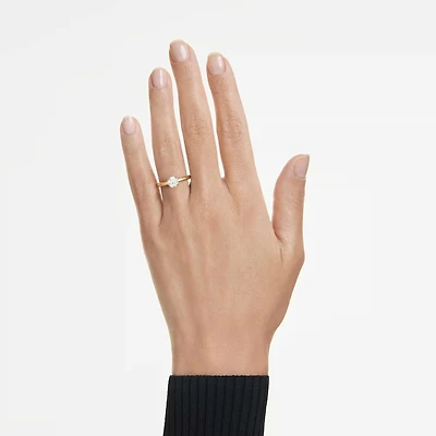 Eternity solitaire ring, Lab-grown diamonds 1.0 ct tw, Round shape, White, 14K yellow gold