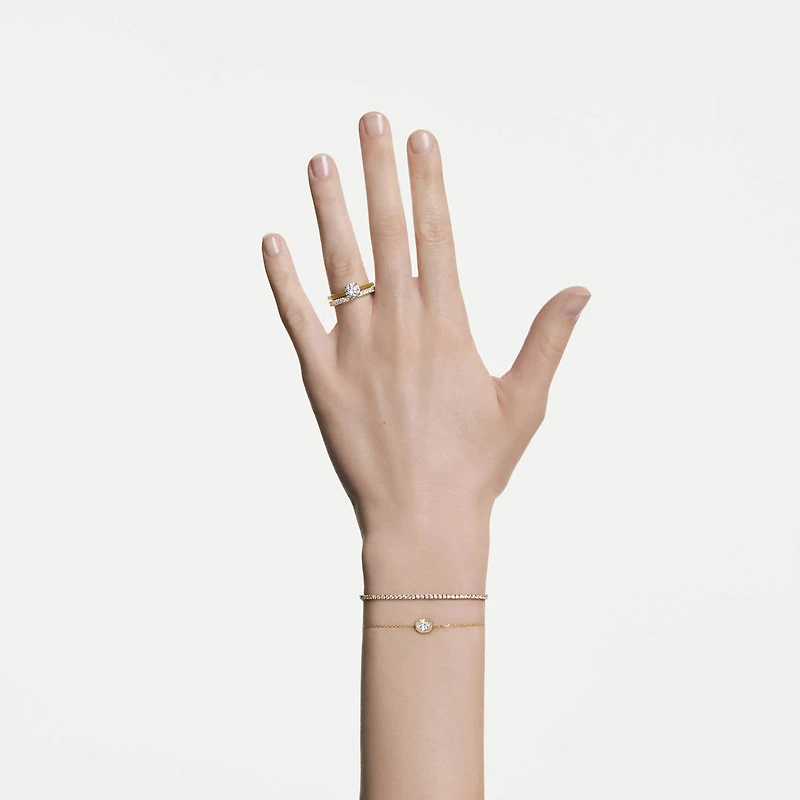 Eternity solitaire ring, Lab-grown diamonds 1.0 ct tw, Round shape, White, 14K yellow gold