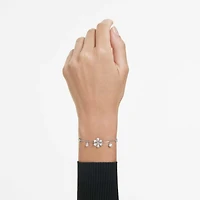 Idyllia bracelet, Mixed cuts, Snowflake, White, Rhodium plated