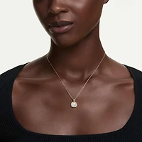 Una Angelic pendant, Cushion cut, White, 18K gold finish