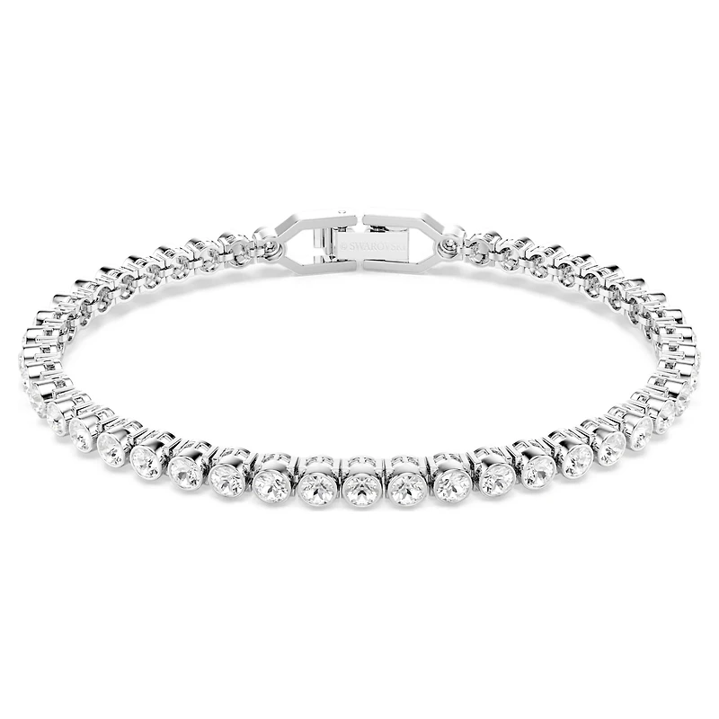 Imber Emily Tennis bracelet, Round cut, White, Rhodium plated by SWAROVSKI