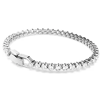 Emily Tennis bracelet, Round cut, White, Rhodium plated by SWAROVSKI