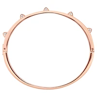 Dextera bangle, Pavé, White, 18K rose gold finish