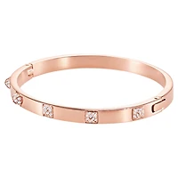 Dextera bangle, Pavé, White, 18K rose gold finish