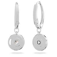 Una Angelic drop earrings, Round cut, White, Rhodium plated by SWAROVSKI