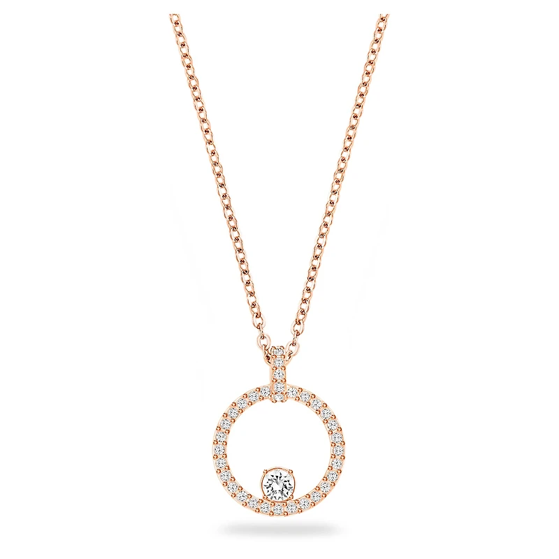 Creativity pendant, White, Rose gold-tone plated by SWAROVSKI