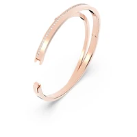 Fresh bangle, Round cut, White, 18K rose gold finish