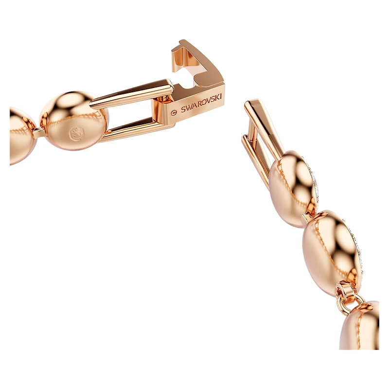 Una Angelic bracelet, Round cut, Pavé, Medium, White, 18K rose gold finish