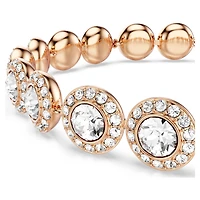 Una Angelic bracelet, Round cut, Pavé, Medium, White, Rose gold-tone plated by SWAROVSKI