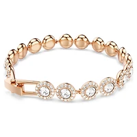 Una Angelic bracelet, Round cut, Pavé, Medium, White, Rose gold-tone plated by SWAROVSKI