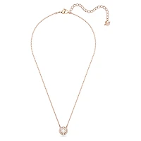 Una necklace, Round cut, White, 18K rose gold finish