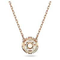 Una necklace, Round cut, White, 18K rose gold finish