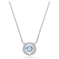 Una necklace, Round cut, Blue, Rhodium plated by SWAROVSKI