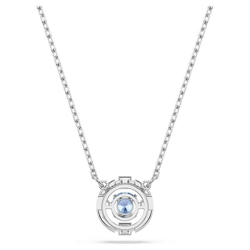 Una necklace, Round cut, Blue, Rhodium plated by SWAROVSKI