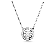 Una necklace, Round cut, White, Rhodium plated by SWAROVSKI