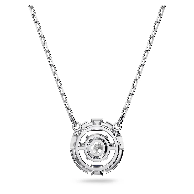Una necklace, Round cut, White, Rhodium plated by SWAROVSKI