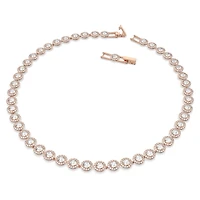 Una Angelic necklace, Round cut, Medium, White, Rose gold-tone plated by SWAROVSKI