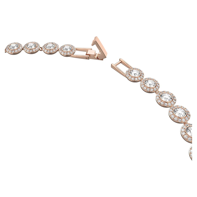 Una Angelic necklace, Round cut, Medium, White, Rose gold-tone plated by SWAROVSKI
