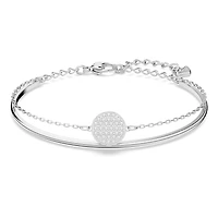 Sublima bangle, White, Rhodium plated by SWAROVSKI