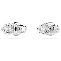 Stilla Attract stud earrings, Round cut, White, Rhodium plated by SWAROVSKI