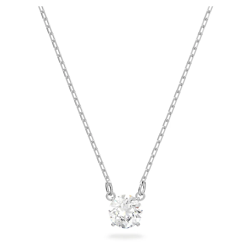 Stilla Attract necklace, Round cut, White, Rhodium plated by SWAROVSKI