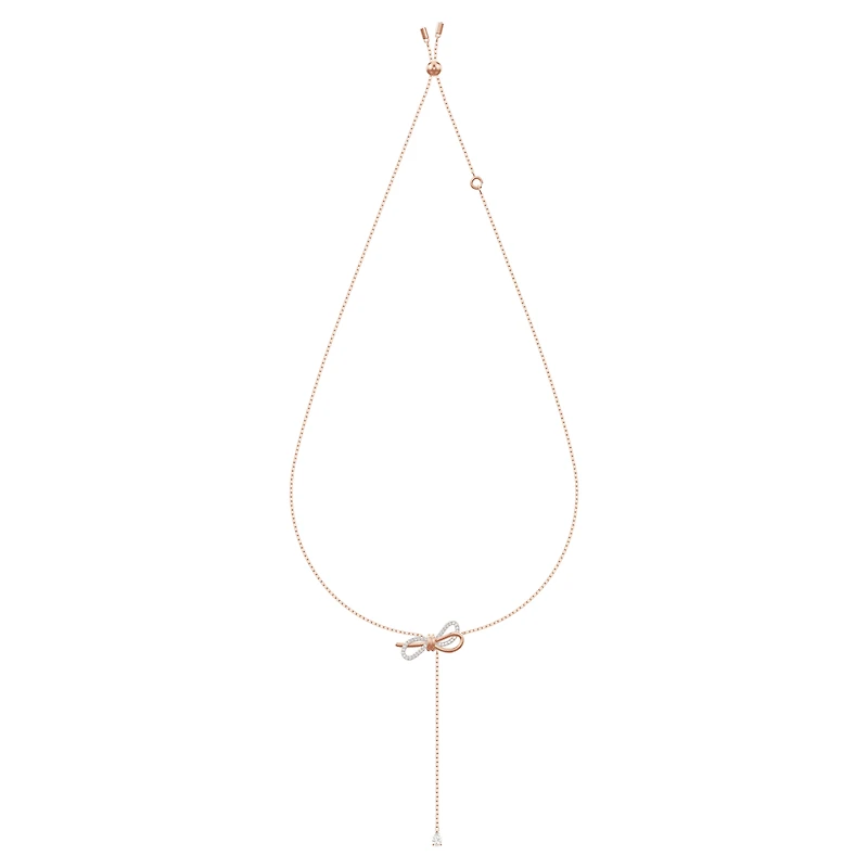 Lifelong Bow necklace, Bow, White, Mixed metal finish by SWAROVSKI