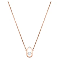 Una necklace, Round cut, Oval shape, White, 18K rose gold finish
