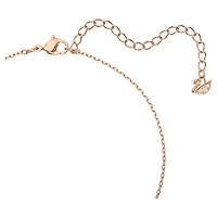 Swan necklace, Swan, Pink, 18K rose gold finish