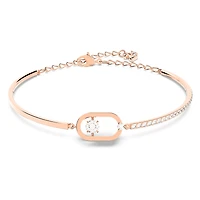 Una bracelet, Round cut, Oval shape, White, Rose gold-tone plated by SWAROVSKI