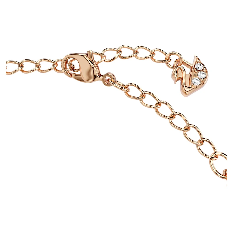 Una bracelet, Round cut, Oval shape, White, 18K rose gold finish