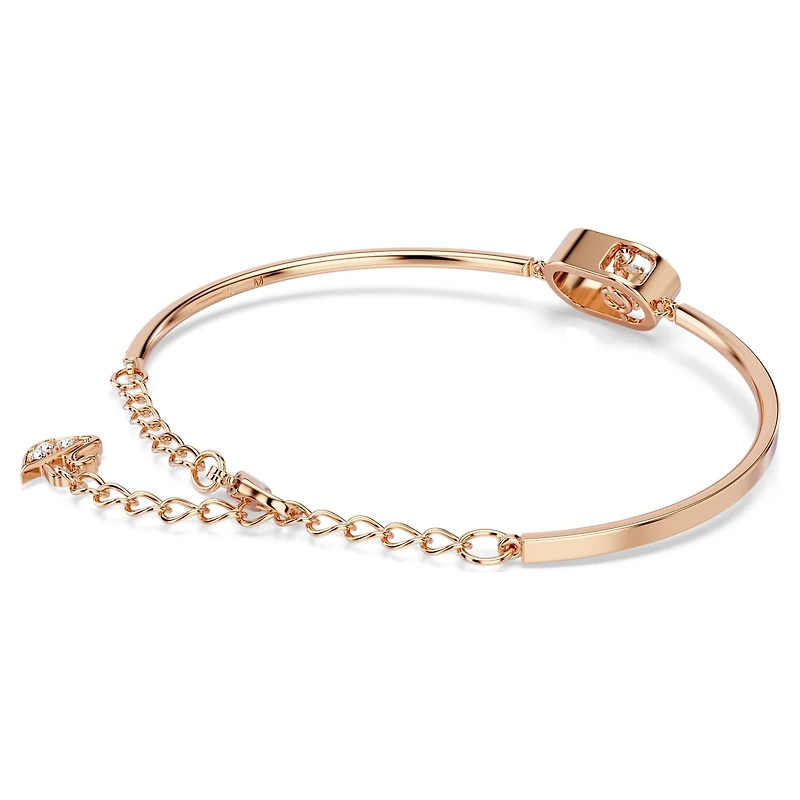 Una bracelet, Round cut, Oval shape, White, Rose gold-tone plated