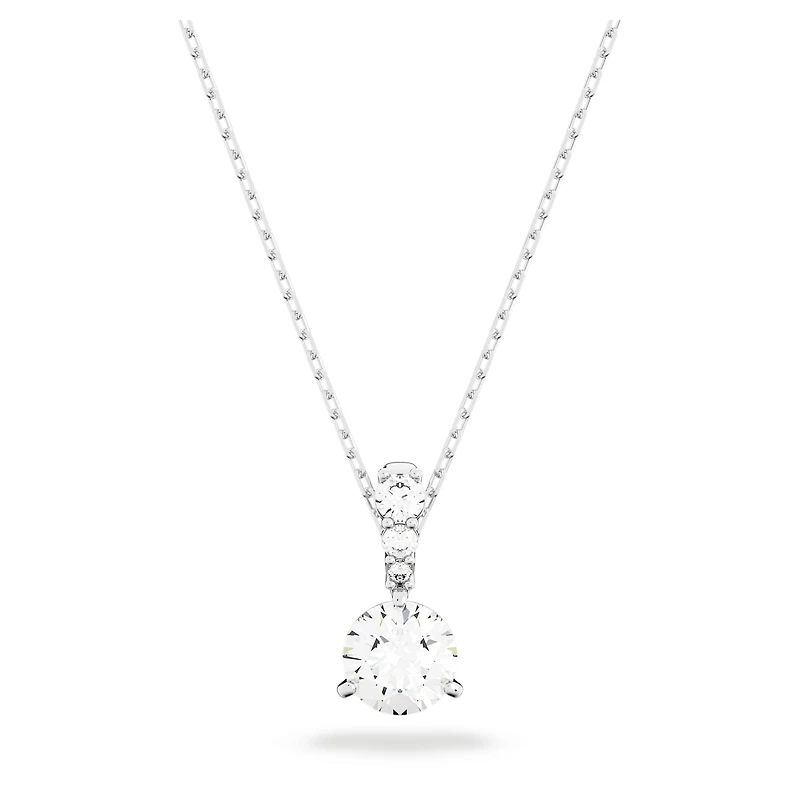 Stilla pendant, Round cut, White, Rhodium plated by SWAROVSKI