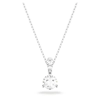 Stilla pendant, Round cut, White, Rhodium plated by SWAROVSKI