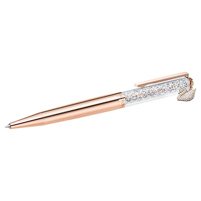 Crystalline ballpoint pen, Swan, Rose gold tone, Rose gold-tone plated
