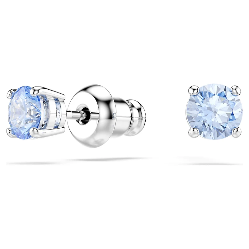 Una set, Round cut, Blue, Rhodium plated by SWAROVSKI