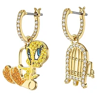 Looney Tunes Tweety Hoop Pierced Earrings, Multi-coloured, Gold-tone plated