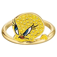 Looney Tunes Tweety Motif Ring, Yellow, Gold-tone plated